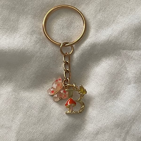 Fairy initial x butterfly keychains