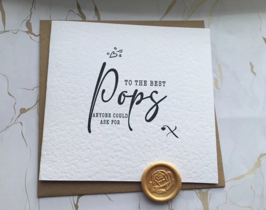 Personalised Pops Birthday Card, Paps Card, Father Card