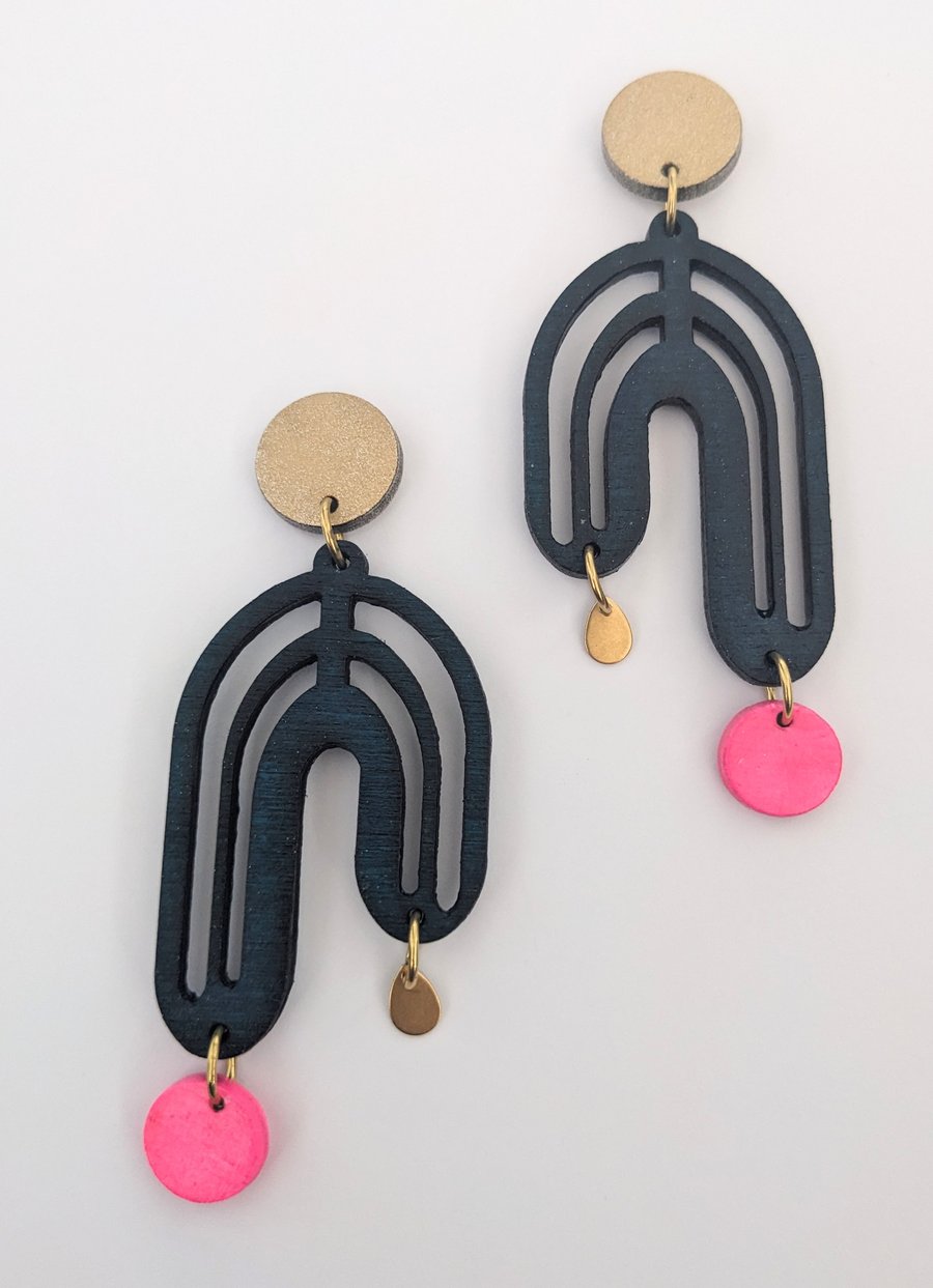 Asymmetrical statement earrings (The Hartland earrings) 