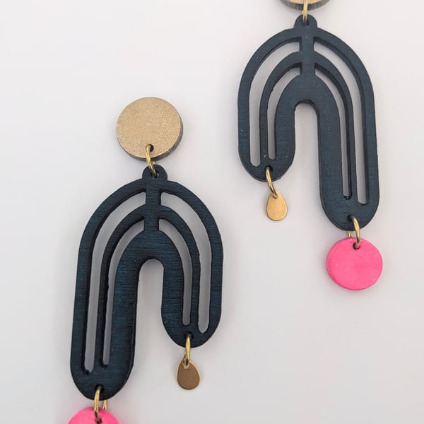 Asymmetrical statement earrings (The Hartland earrings) 