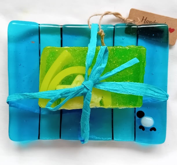 Fused glass Sheep Soap Dish