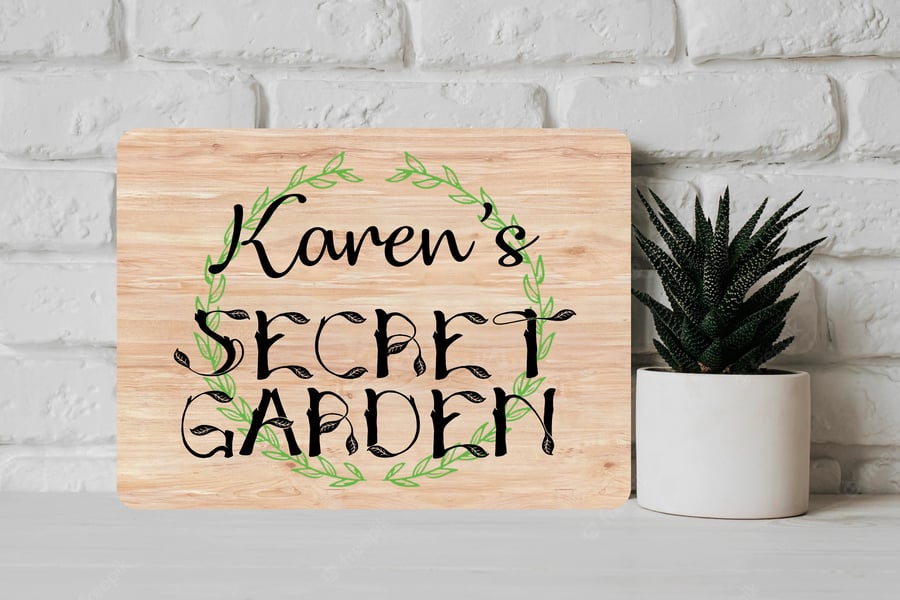 Personalised Secret Garden Metal Sign Outdoor Plaque Gift Present House Patio
