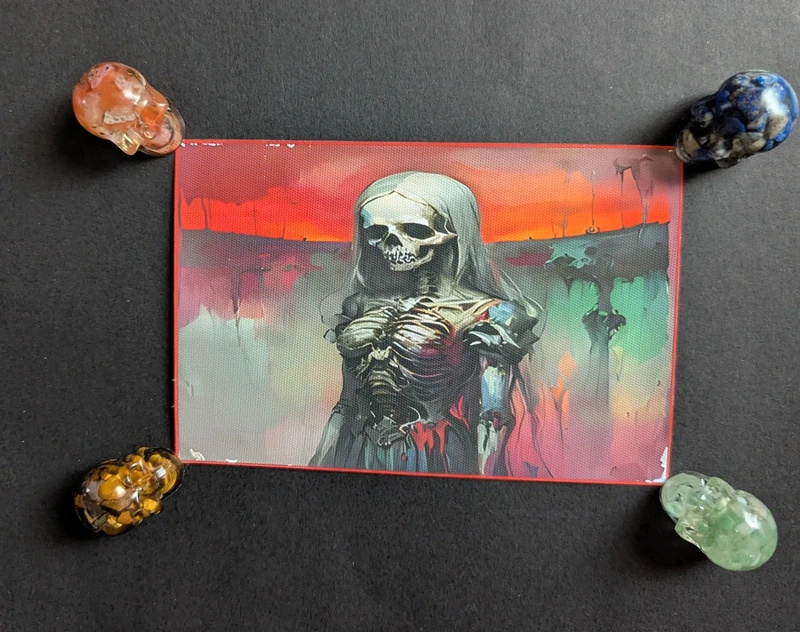 Ethereal Skeleton Queen Canvas Print – Gothic Macabre Art – Surreal Death