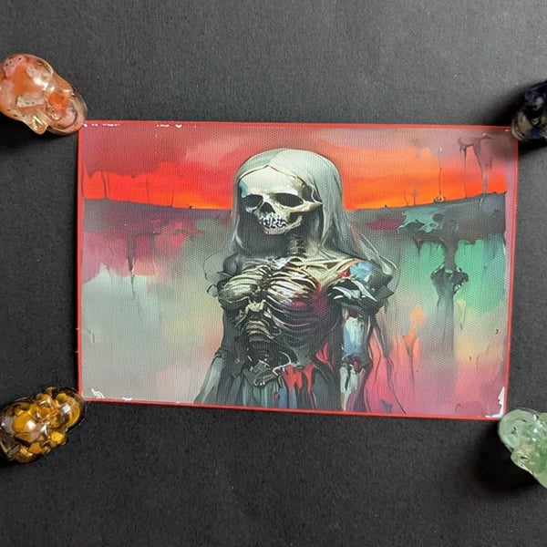 Ethereal Skeleton Queen Canvas Print – Gothic Macabre Art – Surreal Death