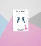 Blue Jay Stud Earrings - Handpainted - Bird Earrings