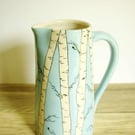 Large Jug - Silver Birch Trees and Birds (sunrise)