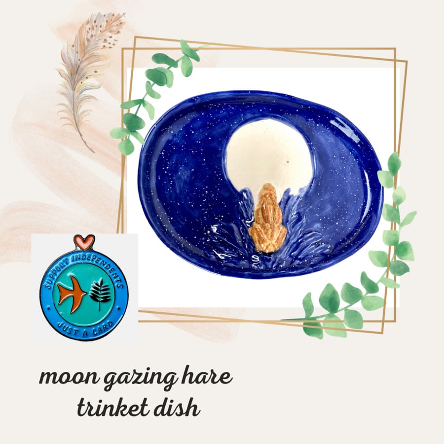 Moon Gazing Hare trinket dish