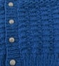 18" Baby Boys Patterned  Blue Cardigan with collar - Image 4