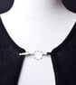 Silver circle sweater clip - Ring cardigan guard - Shawl or pashmina clasp - Image 3