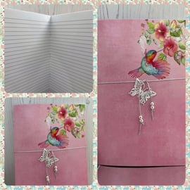 Pink Hummingbird A5 Notebook PB16