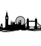 London Skyline Metal Wall Art, Black Wrought Iron Cityscape Silhouette 80cm