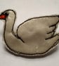 Embroidered Swan Bird Brooch - Image 4