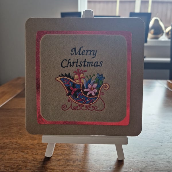 Felt Embroidered Christmas Card