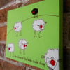 textile art - embroidered zombie sheep