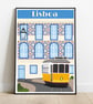 Lilsbon wall print, Lisbon retro city print, Portugal travel poster, gift - Image 2