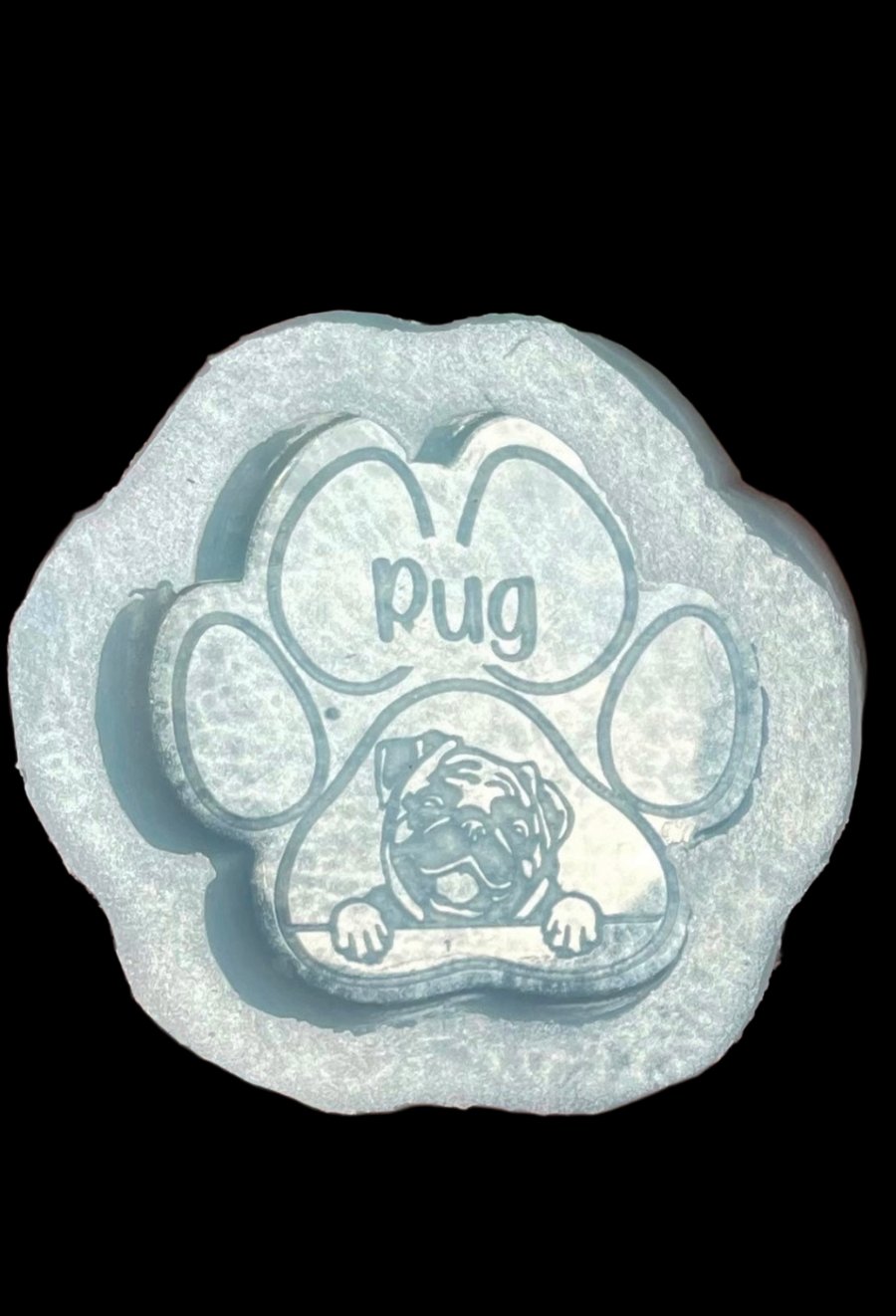 Pug paw silicone mould for wax melts, resin & many more crafts 