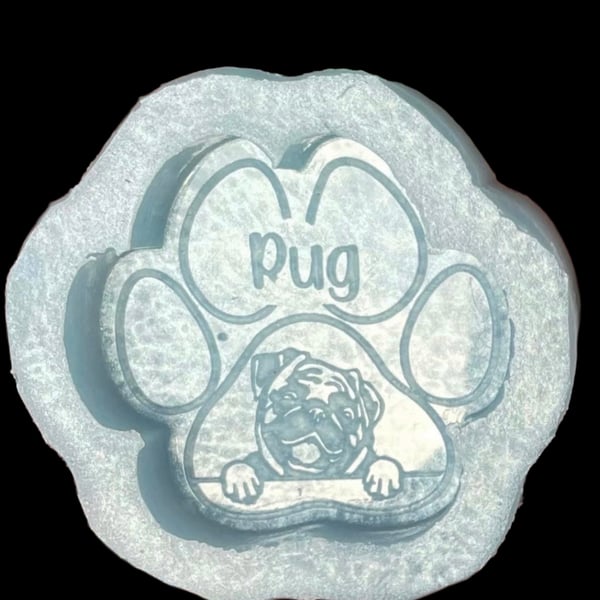 Pug paw silicone mould for wax melts, resin & many more crafts 