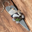 Message from the Sea Vintage Finds Wooden Heart Hanging Decoration