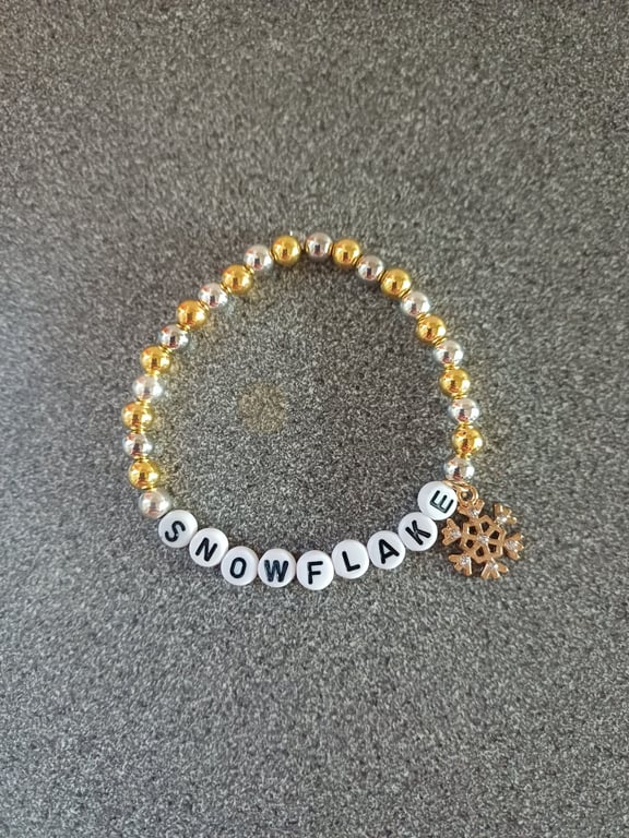 Snowflake charm bracelet, Christmas charm bracelet, bracelet, snowflake bracelet