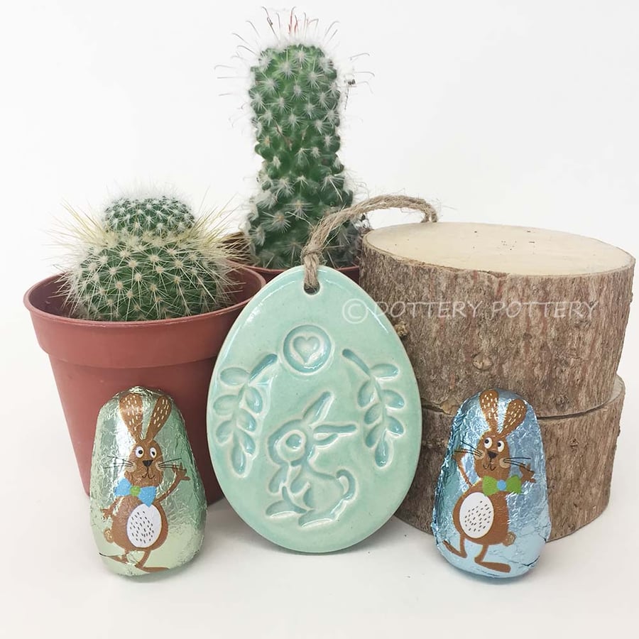 Pottery Easter Egg decoration Ceramic Easter Egg patterned egg bright pattern