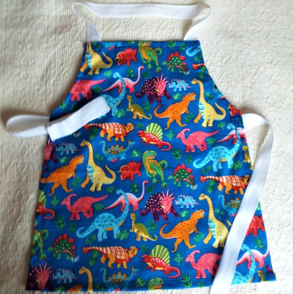 Dinosaur Apron, age 2-6 years, hand made