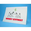 Merry Kissmas Fox Terrier Dogs Christmas Card