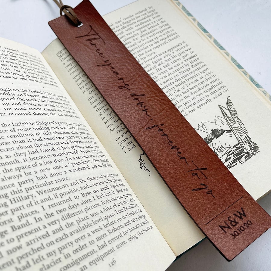 Personalised Leather Bookmark, Reading Gift, Third Anniversary Gift, Father's Da