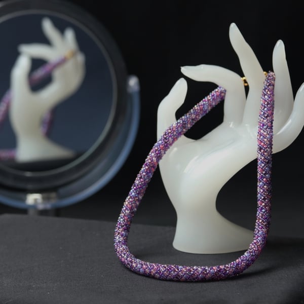 Purple and Pink Russian Spiral Necklace