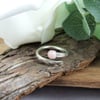 Sterling Silver and Pink Opal Ring. UK Size Medium Adjustable Fit O-Q