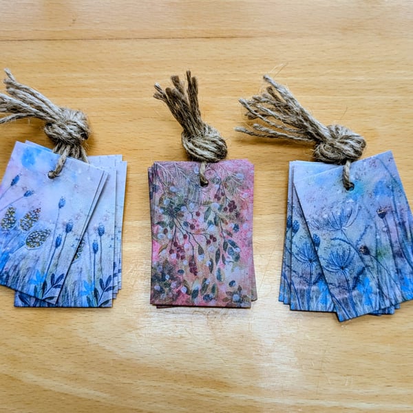 Christmas gift tags, 3 bundles of 6 tags plus ties