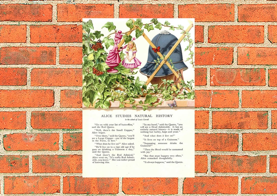 Guinness metal sign. Alice Studies Natural History. Pub, bar or mancave