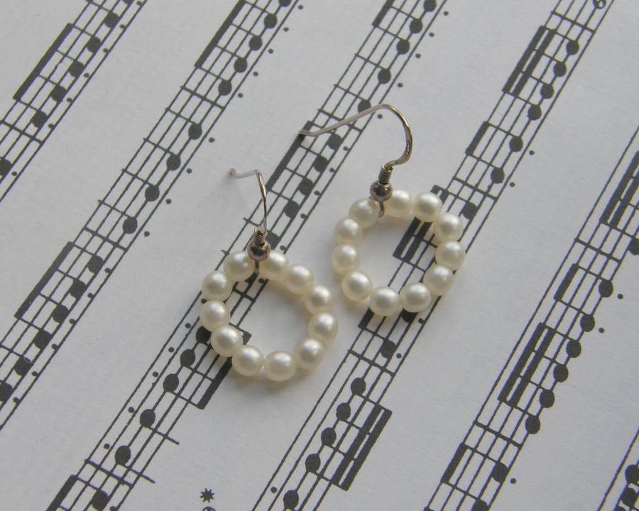 Sterling Silver Swarovski Pearl drop earrings
