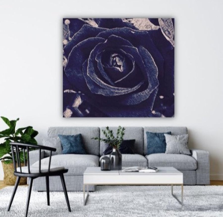 BLUE ABSTRACT ROSE.