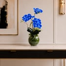 Luxury Blue Artificial Orchid Arrangement – Chic & Elegant Home Décor