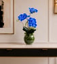 Luxury Blue Artificial Orchid Arrangement – Chic & Elegant Home Décor