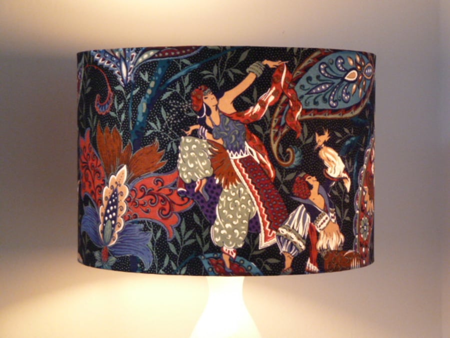 30cm Drum Lampshade in Arabian Nights Fabric