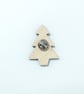 Christmas Tree Pin Badge, Xmas Brooch, Festive Wooden Badge - Image 3