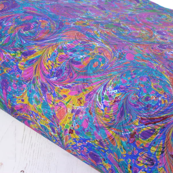 Multicolour double marbled a2 paper sheet