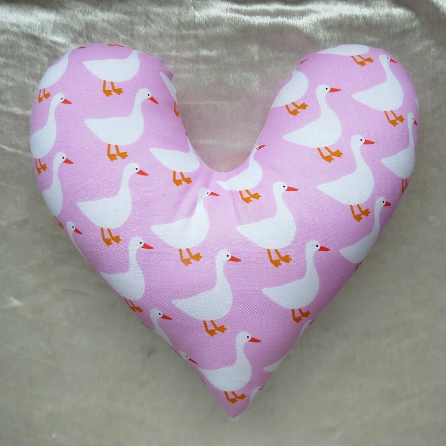 Breast Cancer Pillow.  Heart shaped cushion.  Mastectomy Pillow.  Ducks.