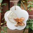 Beeswax hanging decoration with dried flowers - letterbox gift