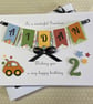 Personalised Handmade Grandson Birthday Card 1st 2nd Any Age Son Boxed Keepsake - Image 1