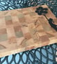 Hand Crafted Beech End Grain Cutting Board: Girl with Balloons Inlay