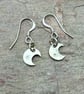 Elegant Crescent Moon Sterling Silver Earrings