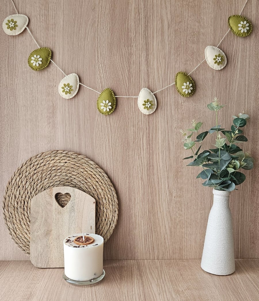 Sage and Cream Egg Garland