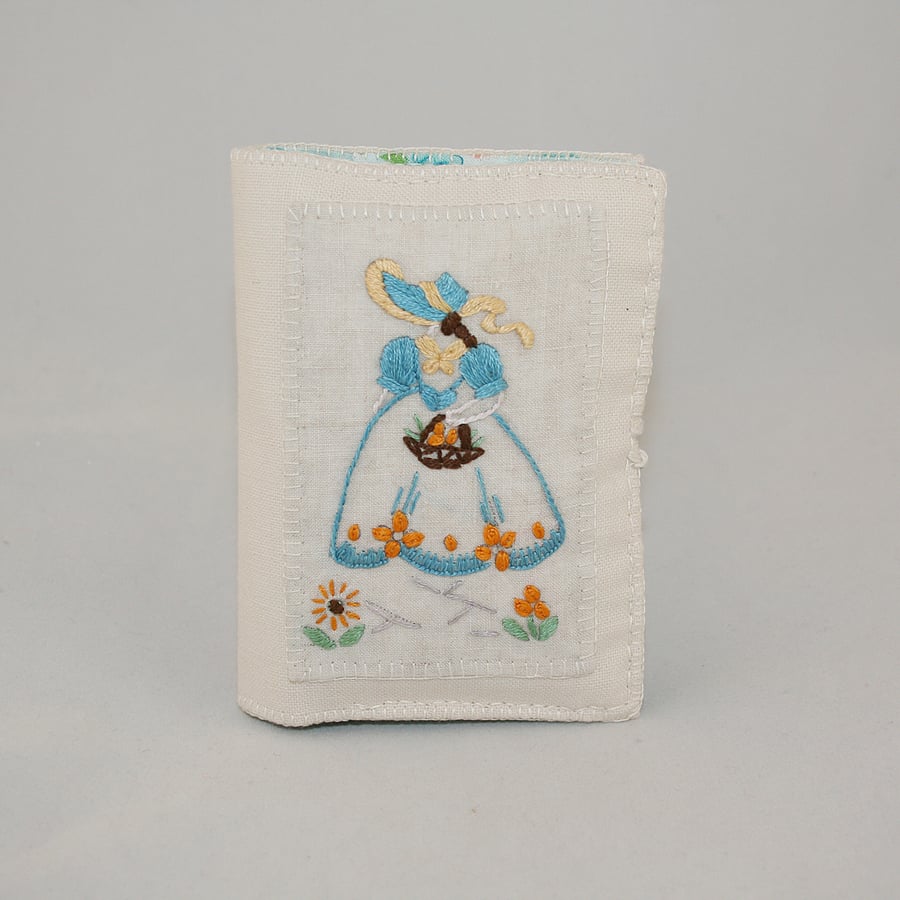 Vintage Embroidery Card Case or Wallet