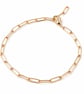 14ct Gold Plated Paperclip Chain Bracelet Adjustable 19cm Minimalist Gift
