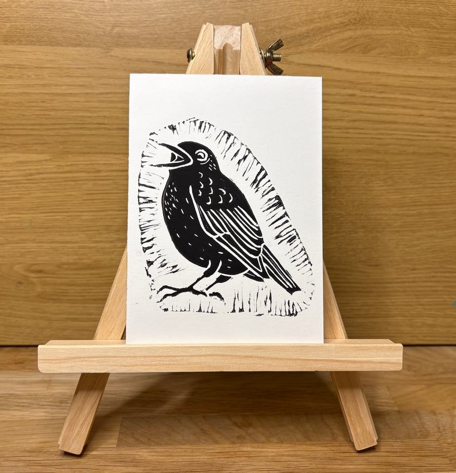 VERY Noisy Blackbird A6 Postcard Print
