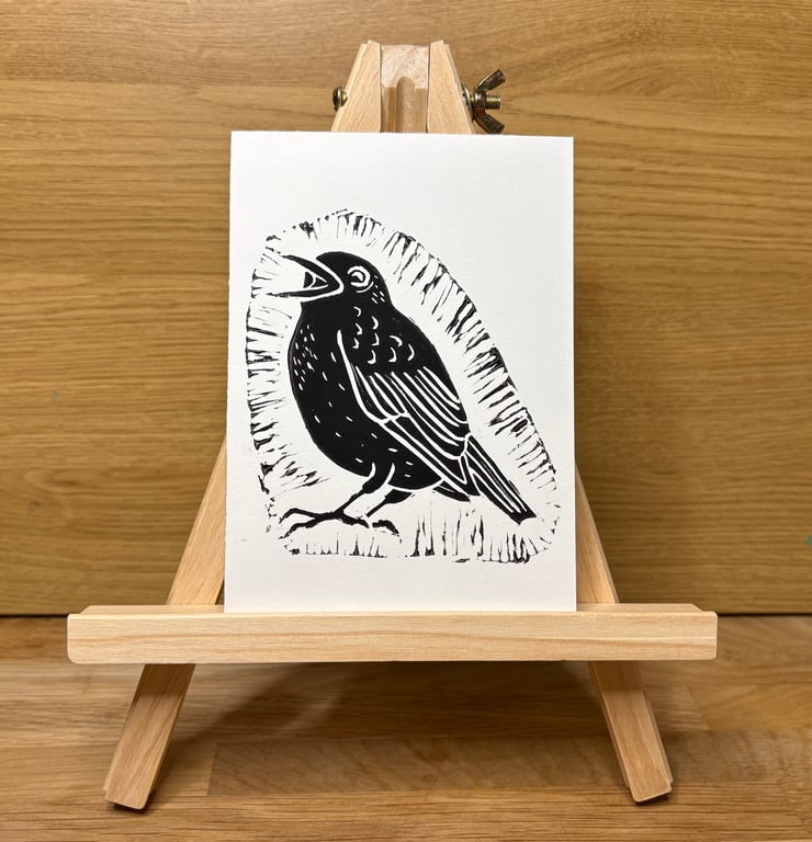 VERY Noisy Blackbird A6 Postcard Print