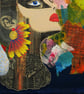Female Portrait Painting Abstract Surreal Feminist Mixed Media Wall Decor - Image 3