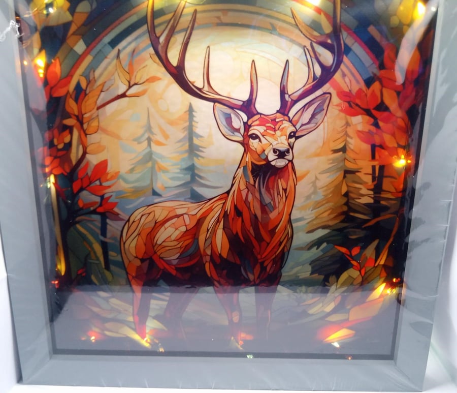Stag Night Light, Light Box, wall decor, gift ideas , Wall Hanging